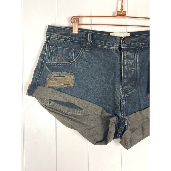 One Teaspoon Black Fox Bandit Dark Wash Denim Shorts NWT Size 31 - Picture 3 of 9